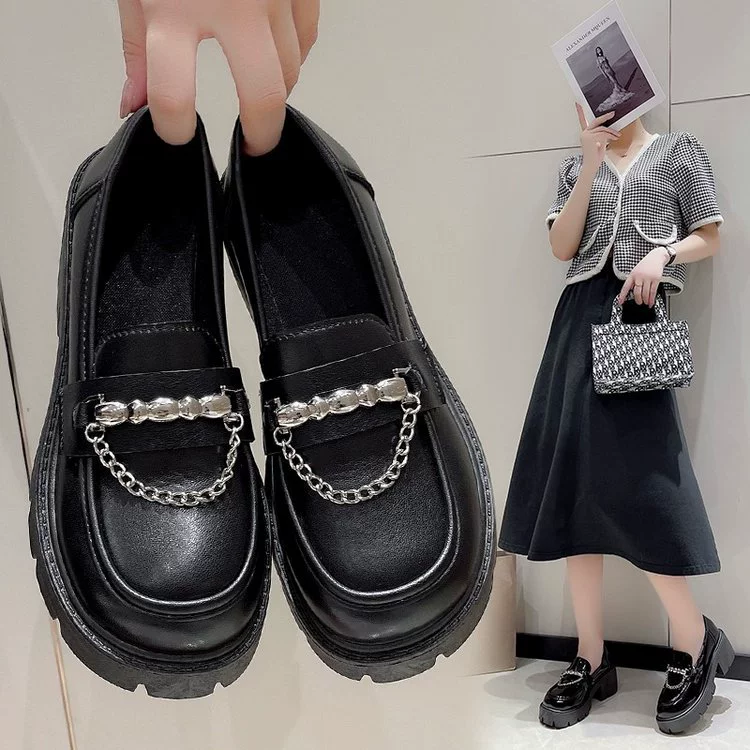 Мокасины Mary Jane, женские туфли 2024 года, новая кожаная обувь для колледжа, Повседневная модная универсальная нишевая женская обувь на платформе