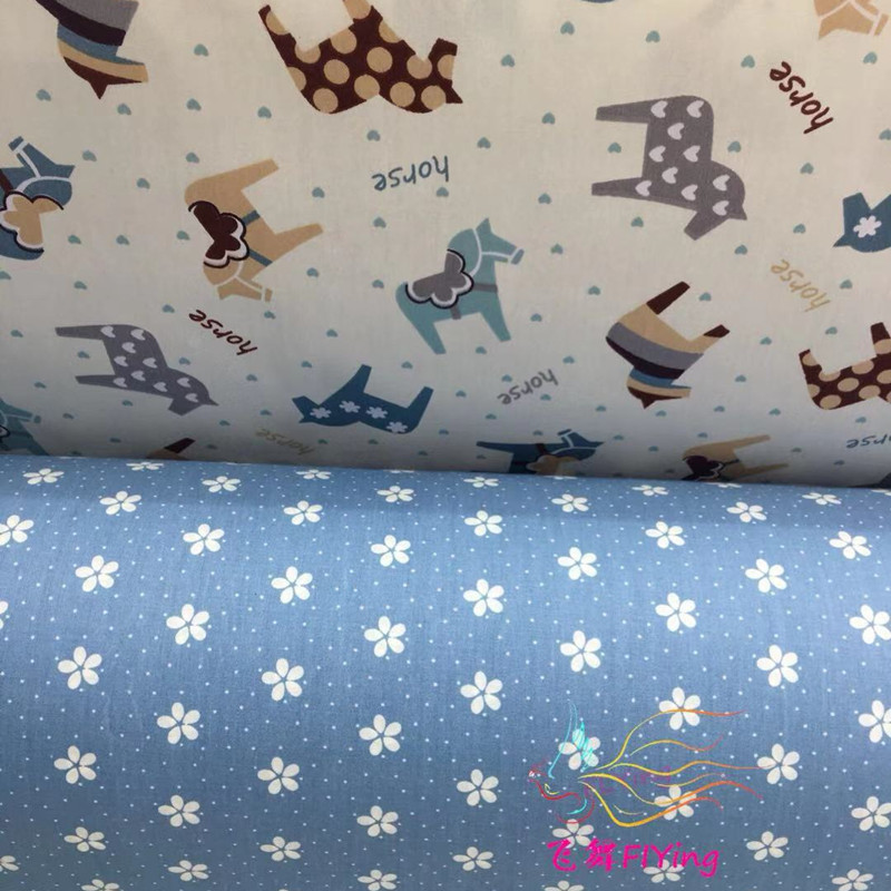 斜纹全棉花卉类印花布料卡通纯棉宝宝吃饭衣布料卡通纯棉花布
