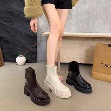 复古马丁靴女秋冬2025新款美拉德小个子厚底短靴显瘦短筒骑士靴潮