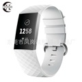 适用于Fitbit charge 3硅胶砖石纹纯色款液态硅胶表带可替换腕带