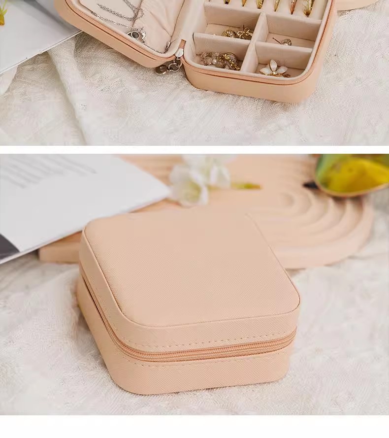Cross-border Portable Jewelry Box Earring Necklace Bracelet Jewelry Storage Case Compact Travel Jewelry Organizer