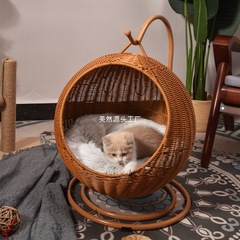 猫小屋籐猫オールシーズン猫ハウスヴィラ取り外し可能と洗える家庭用猫ケージ犬小屋猫ベッドペット用品