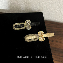 Korean diamond-encrusted bowknot small wind hairpin high-grade temperament broken hair side clip exquisite elegant duckbill clip women 