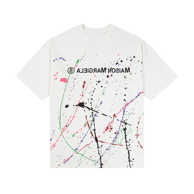 Mm6マギラtシャツ2023夏新作男女カップル服アラビア数字プリント半袖|undefined