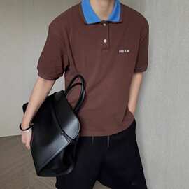 正确版原标现货谬家miu新款珠地布叠领POLO衫polo衫短袖男女同款
