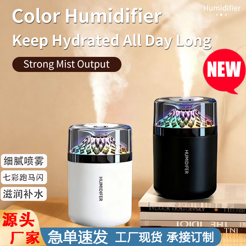 Cross-Border Crackle Bee Color Humidifier USB Mini Home Bedroom Spray Light Colorful Light Hydrating Humidifier