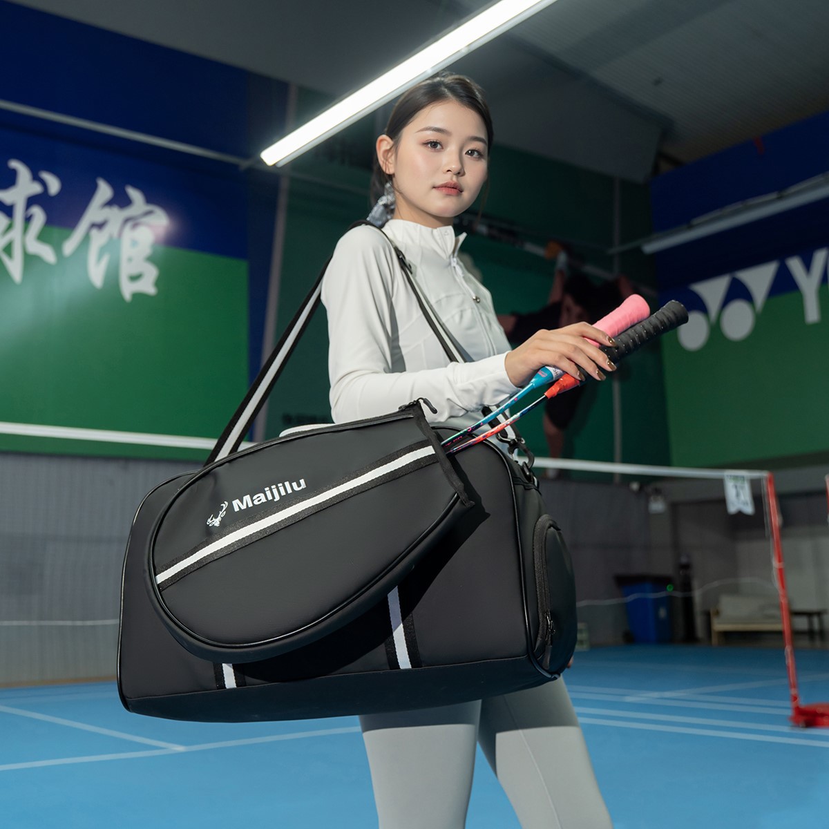 Customized LOGO waterproof badminton bag with separate shoe compartment, large capacity tennis backpack, multifunctional sports bag for men and women