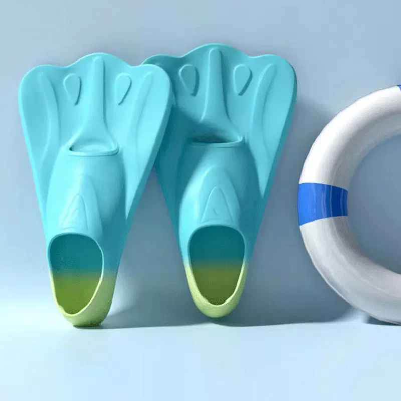 脚蹼游泳训练自由泳儿童专业专用蛙鞋硅橡胶鸭脚板男女浮潜短脚蹼