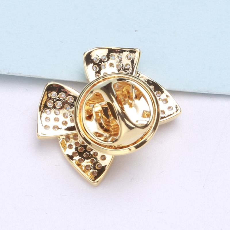 Elegant Glam Bow Knot Copper Plating Inlay Zircon Women's Brooches display picture 7