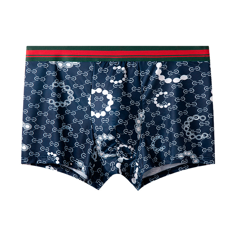 Ropa interior de hombre de lujo ligero impresa, transpirable y fino, entrepierna inferior antibacteriana, bóxer para hombre, pantalón bóxer nude de de verano al por mayor