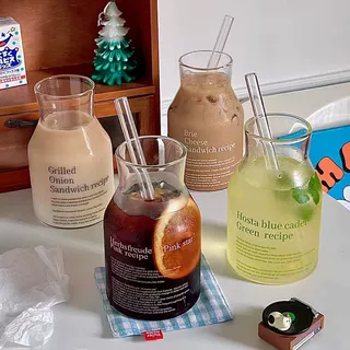 字母牛奶杯家用高硼硅玻璃果汁饮料杯耐高温咖啡杯迷你商务礼品