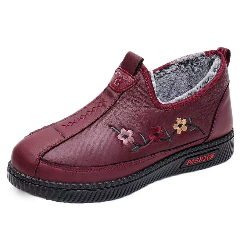 Winter non-slip keep warm shoes for mother, for middle age, soft sole