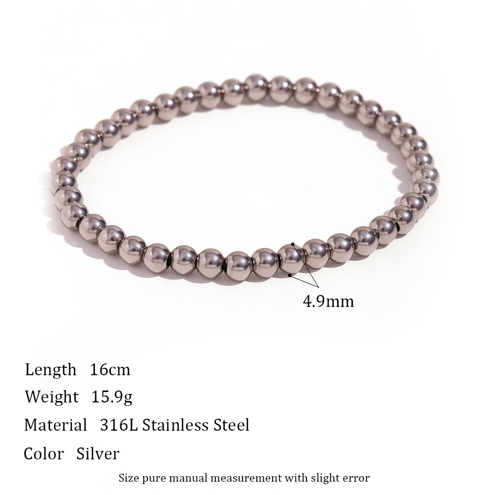 27g Weight Bracelets Classification 316L Stainless Steel Chain Material 1 Piece Quantity Anniversary, Party, Street Occasion 316L Stainless Steel Material Geometric Pattern Women's Gender Lady Style Waterproof Non Tarnish, Surgical Steel, Beaded, Plating Craft 316L Stainless Steel Geometric Waterproof Non Tarnish Surgical Steel Lady Bracelets For Women's 2