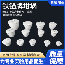 铁锚牌带盖理化陶瓷坩埚5ml-300ml理化坩埚耐高温酸碱化学实验用