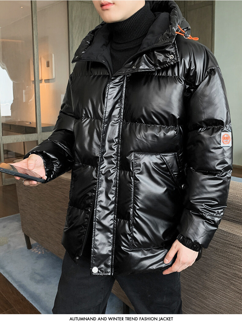 tumn Winter Herren Baumwolle Gepolsterte Freizeitkleidung Dicke Warme Jacke Glänzender Mantel Große Größe_voghion.com