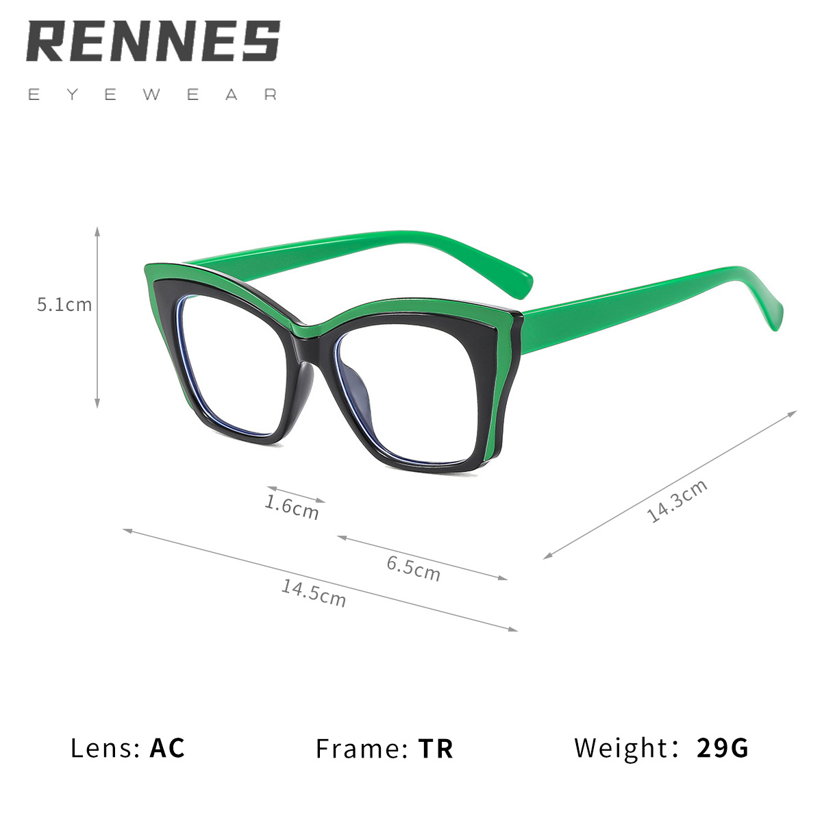 TR90 Bolsa de cercanías de moda europea y americana Flower Cat Eye Lentes planos anti-luz azul ins La moda se puede equipar con gafas de montura de miopía