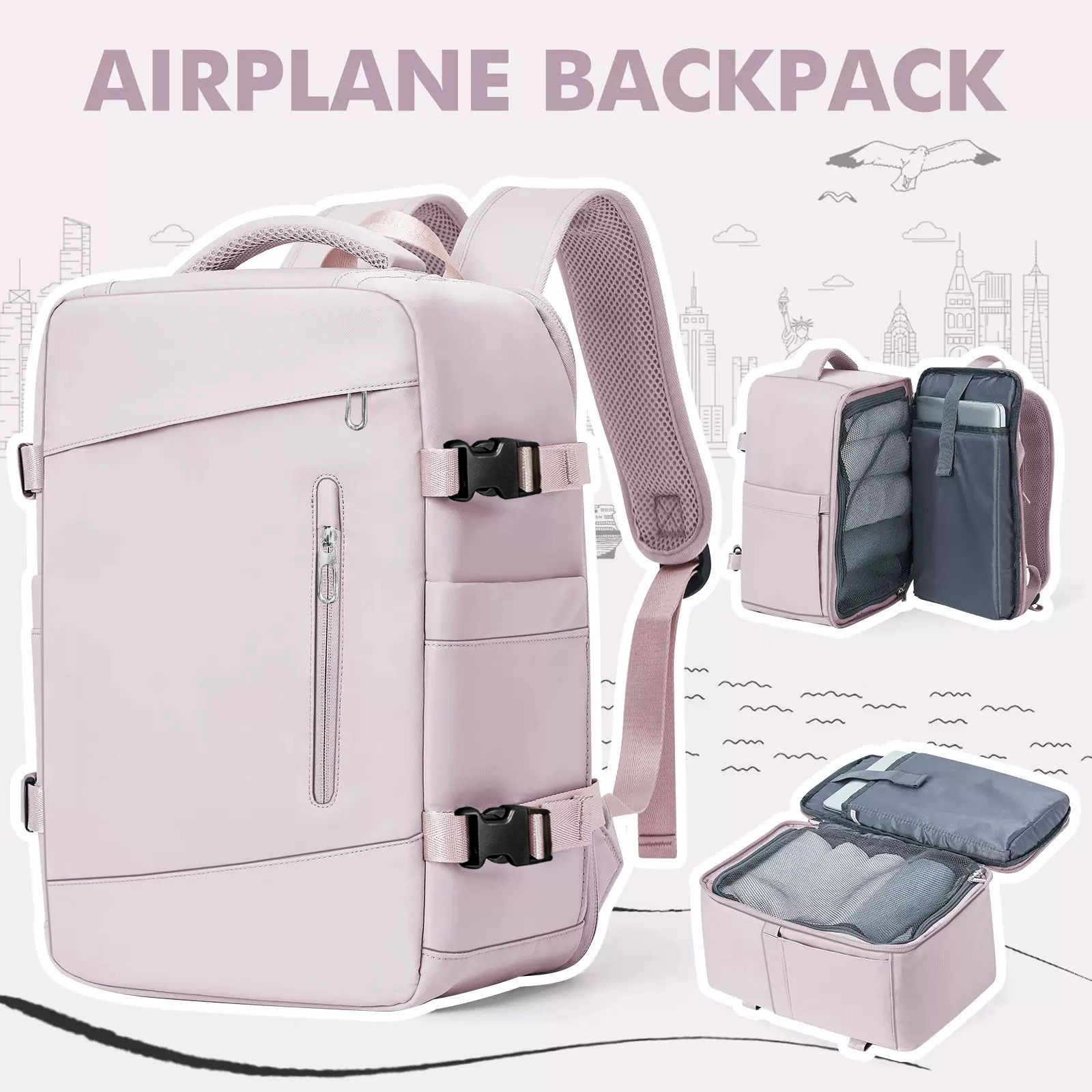 新跨境现货背包干湿分离旅游商务出行可登机小号双肩包40*30*20cm