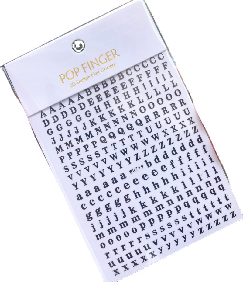 Cartas en inglés pegatinas de uñas fabricantes en stock Cartas en inglés pegatinas de uñas WG719-720