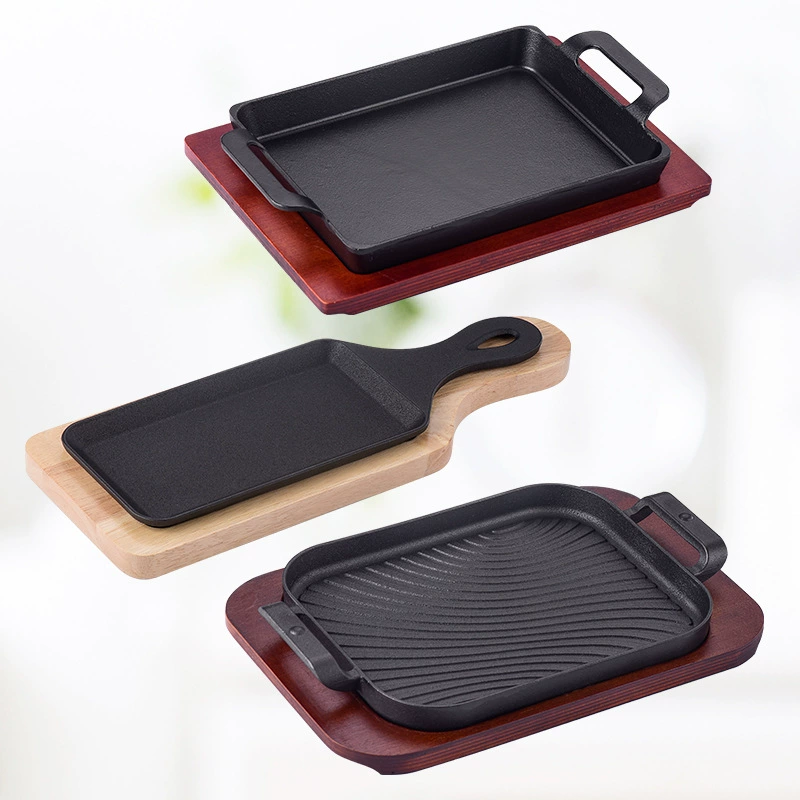 Чугунная железная тарелка для жарки коммерческая маленькая рыбная тарелка для барбекю газовая тарелка для жарки стейк