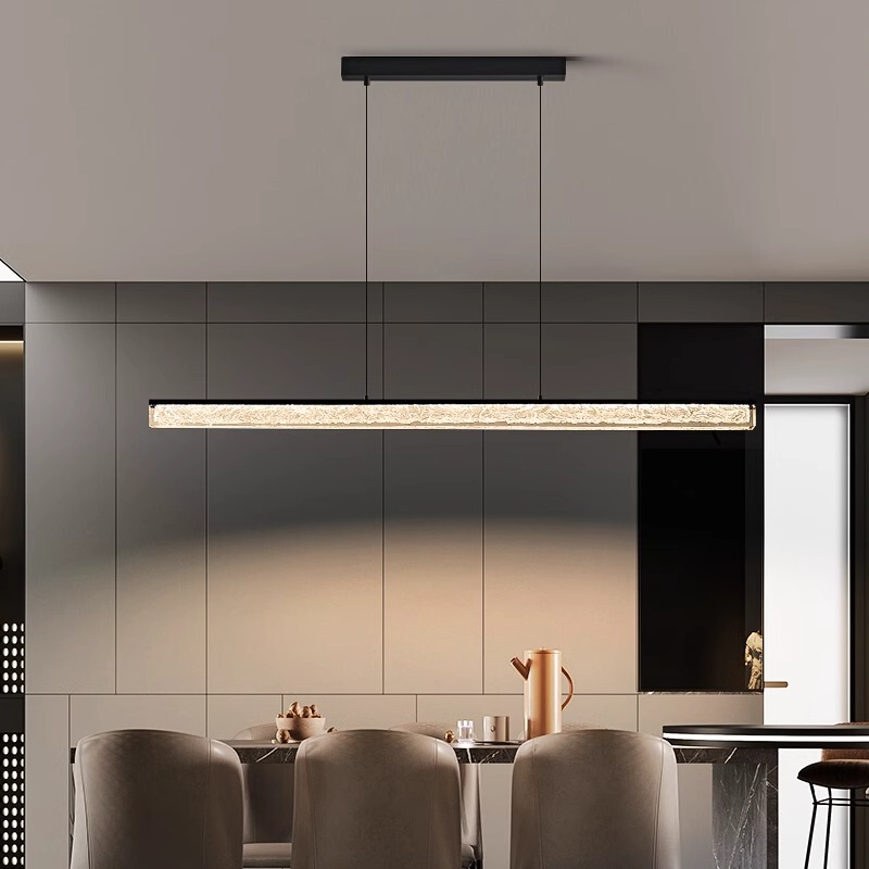 Restaurant Lamp Chandelier Straight-Shaped Resin Light Luxury High-End Long Dining Table Bar Lamp Italian Island Tea Room Lamps