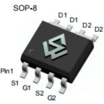 Силиконовая полупроводниковая трубка SWK7708A в упаковке SOP8 N+PMOS для беспроводной зарядки блока питания