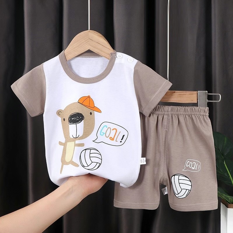 2022夏季新款纯棉儿童短袖T恤套装韩版婴幼儿宝宝短袖短裤两件套