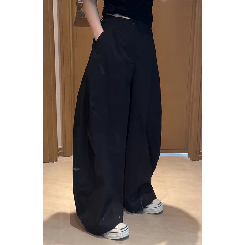 Sugarclawcat Summer New Semi-Elastic Waist Wide-Leg Casual Pants for Women, Loose, Slim and Versatile Balloon Pants, Trendy Sugarclawcat Summer New Semi-Elastic Waist Wide-Leg Casual Pants for Women, Loose, Slim and Versatile Balloon Pants, Trendy