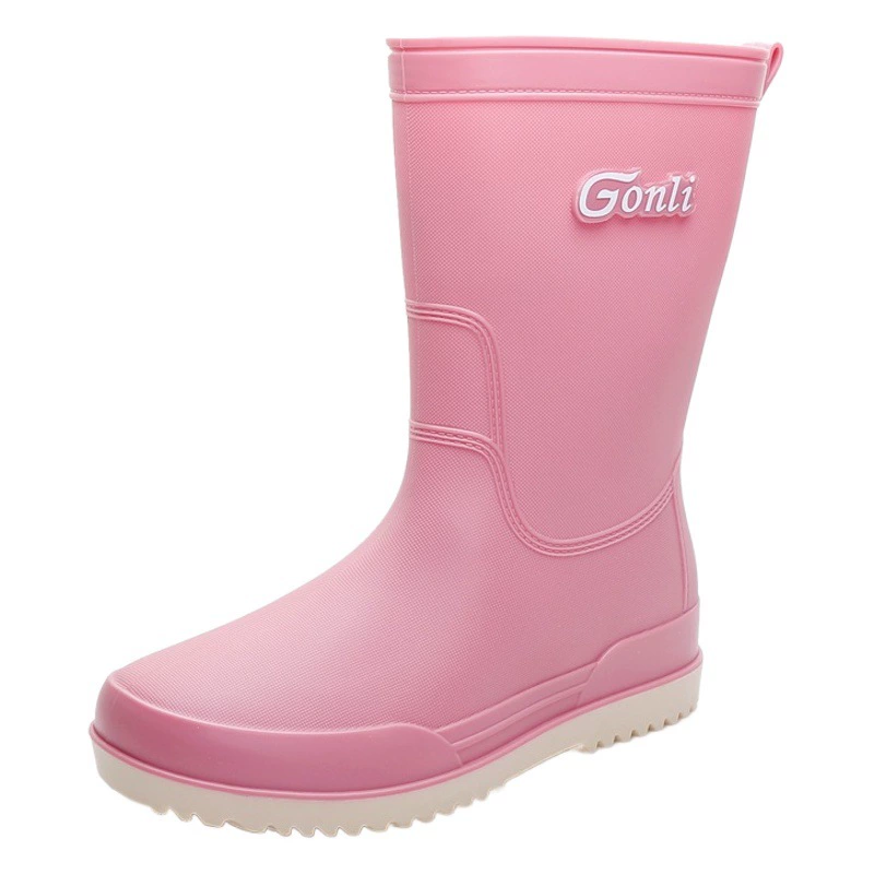 Резиновые сапоги, стильные резиновые сапоги, женская модная обувь для взрослых со средней талией, нескользящая обувь для кухни с высокой посадкой, рабочая резиновая обувь для женщин