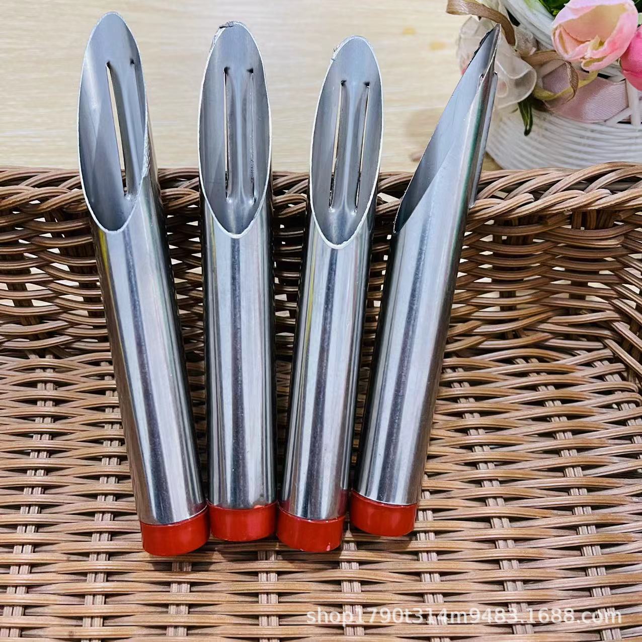 土豆水果刮皮刀老式圆管不锈钢削皮刀左手削皮器1元2元店地摊货源