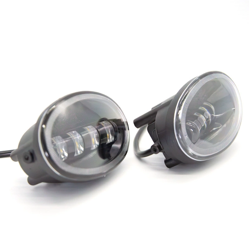 Two-color elliptical car fog lamp suitable for Honda xrv Binzhi modified lens fog lamp high brightness LED front fog lamp