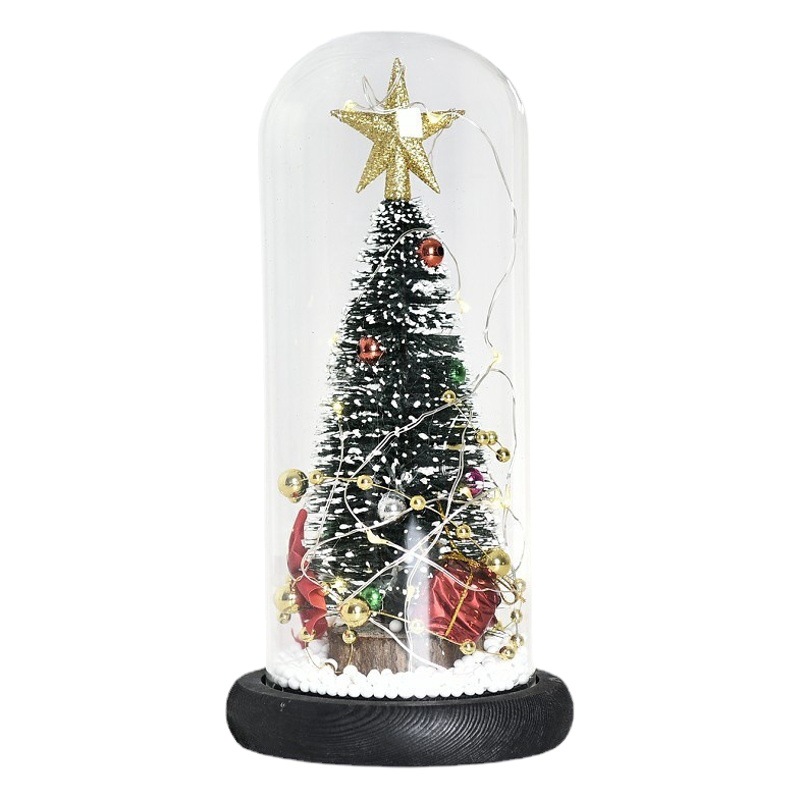 Creativa decoración del árbol de Navidad cubierta de vidrio decoración cedro ventana accesorios de tiro de escritorio regalo de Navidad regalo