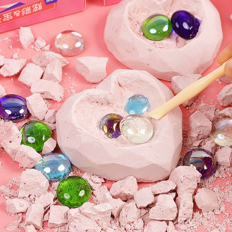 Археологические раскопки, драгоценные камни, детские игрушки ручной работы, сделай сам, раскопки, окаменелости, игрушки для девочек, сердце, драгоценный камень, слепой ящик, охота за сокровищами