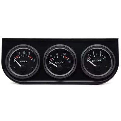 automobile instrument Oil Temperature, Oil Pressure, and - black-frame-black-surface
