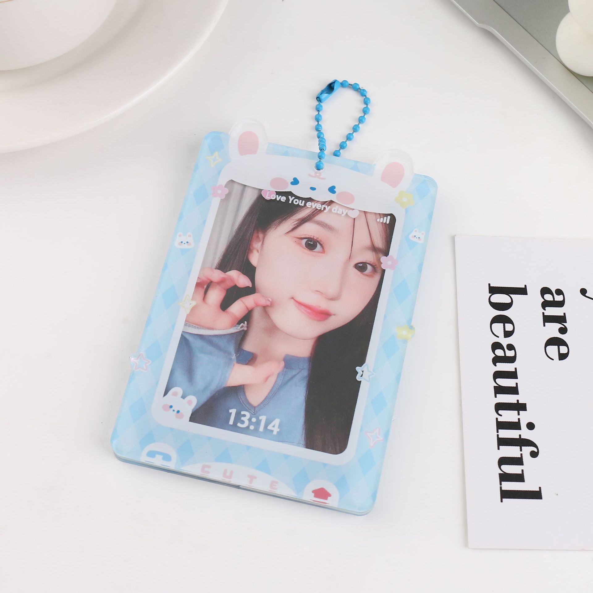 Original cachorro teléfono móvil de dibujos animados Tarjeta de acrílico titular de la tarjeta Tarjeta de ladrillo Goo Tarjeta De pie titular de la tarjeta de escritorio tarjeta pequeña cubierta protectora