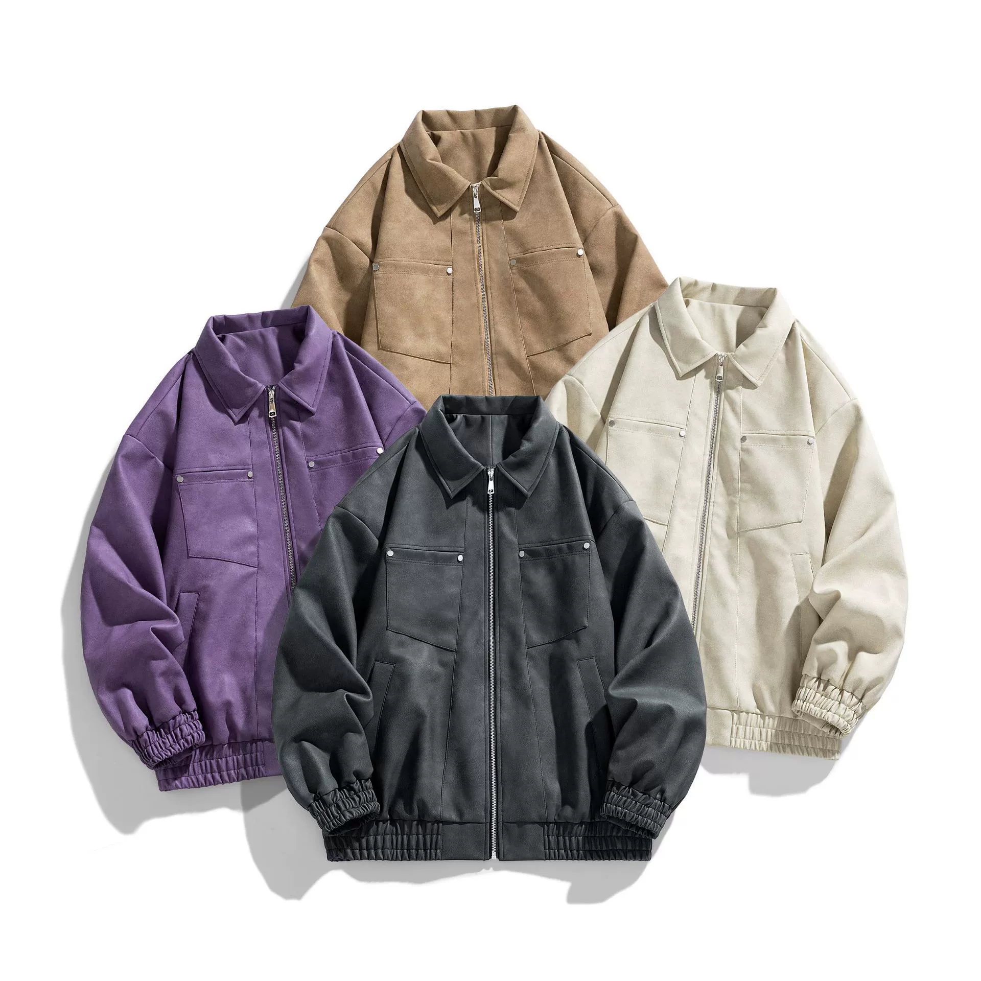 Сплошной цвет трансграничной кожаной одежды Весеннее и осеннее мужское пальто