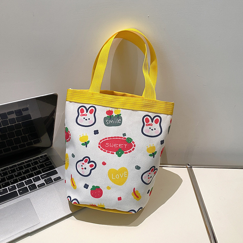 【ストア】かわいいイラストバケツポータブル韓国風ガールハートママランチバッグ仕事用小さなトートバッグ子供用|undefined