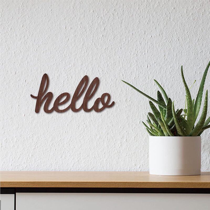 Wooden Wall Art Decorative Wood Letter Sculpture Sign Rustic Farmhouse Housewarming Home Front Door Porch Wall Decoration