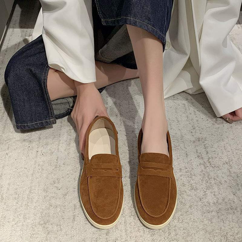 软底豆豆鞋女2025年春季新款一脚蹬懒人单鞋休闲百搭乐福鞋平底43|undefined