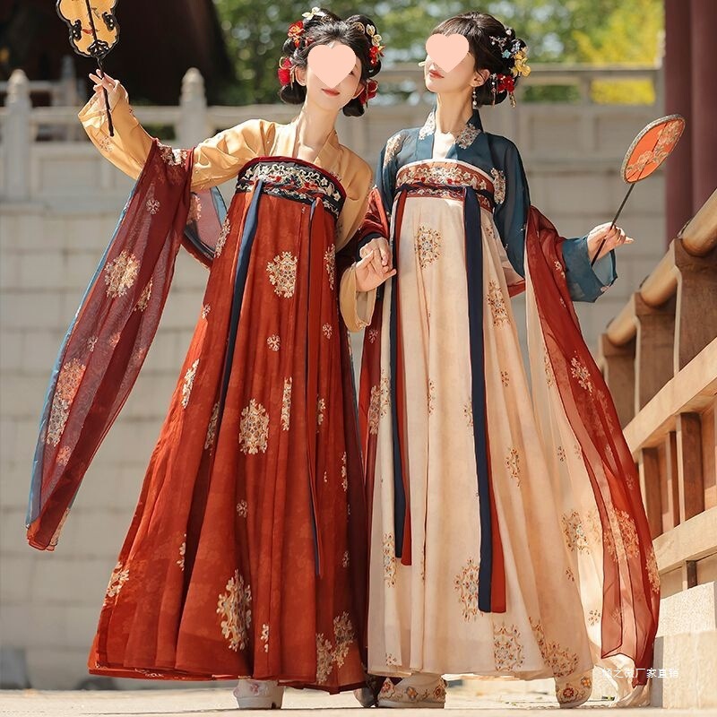 Original Hanfu for Women by Gu Ying Zhemeng [Luoying] Tang Dynasty Style Restoration Chest-Length Skirt Daily Fairy Style Spring/Summer New Model