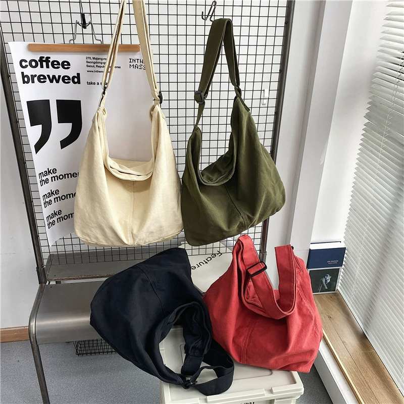 Capacious shopping bag, shoulder bag, one-shoulder bag, Japanese and Korean