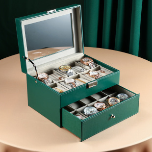 New Double-Layer 20-Bit Watch Case with Skylight Watch Jewelry Storage Box Bracelet Box Large Capacity Watch Collection Box