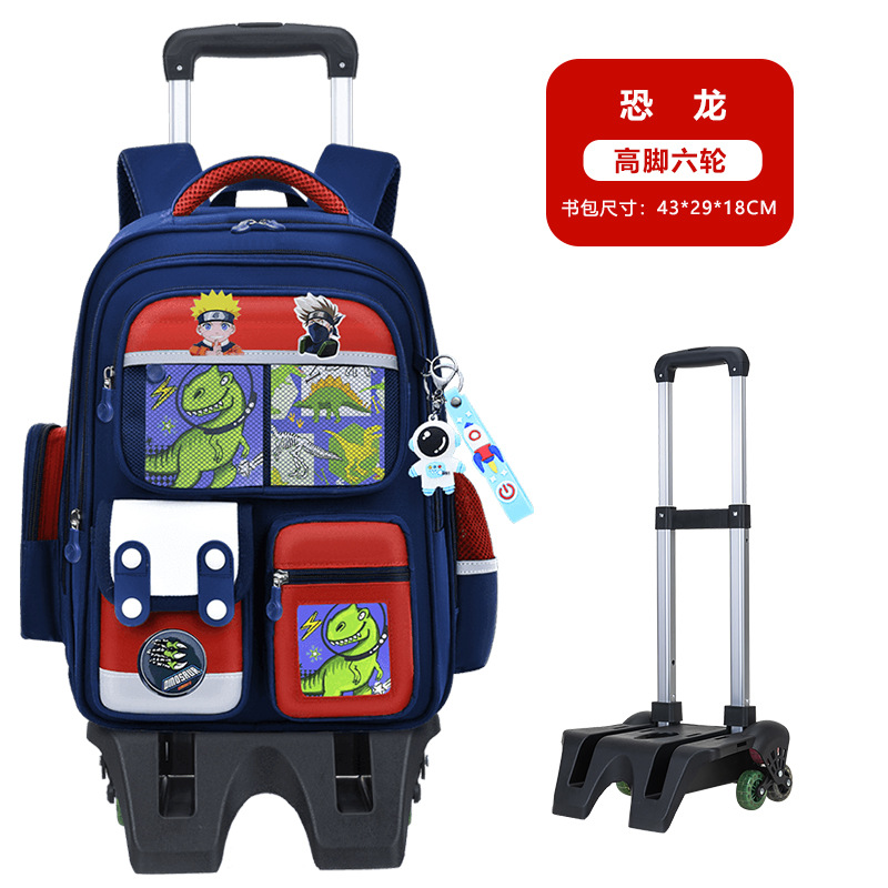 Nuevas mochilas de tirón para estudiantes de primaria 1236 grados niños escaleras de dibujos animados mochila de hombro de gran capacidad para hombres y mujeres