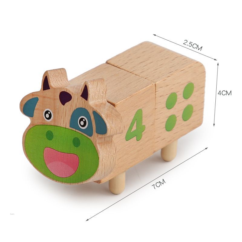 Niños de madera magnética pescado pila música vaca digital cognición jengle taburete equilibrio bloques construcción juguetes educativos