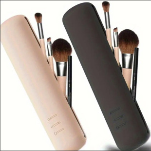 temu hot silicone eyebrow pencil case makeup brush eye shadow brush storage cover dustproof simple portable silicone storage box