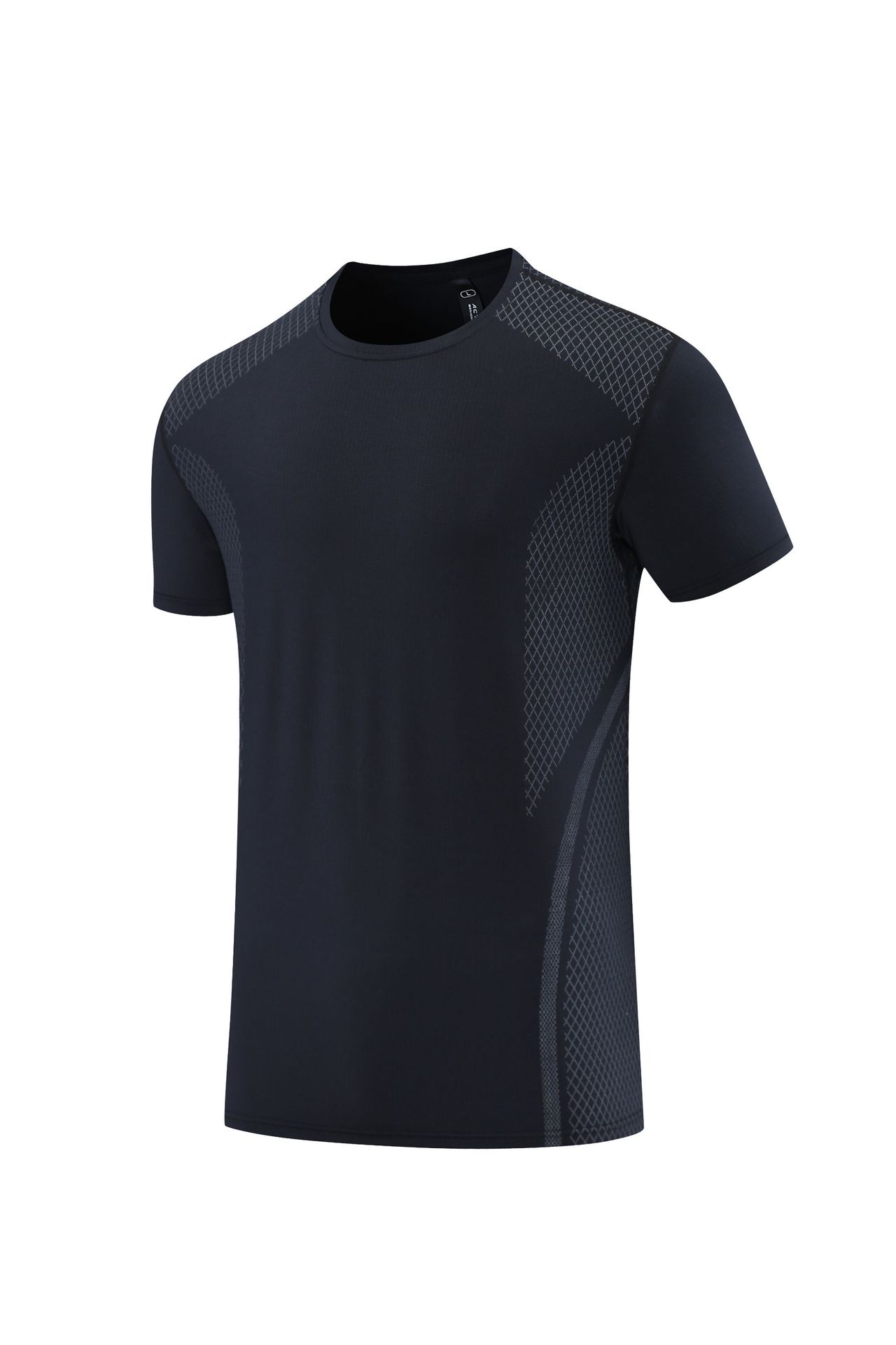 Transfronterizo impreso sudor-absorbente de secado rápido camiseta de los hombres verano nuevo cuello redondo estiramiento transpirable de manga corta deportes ropa de entrenamiento al aire libre