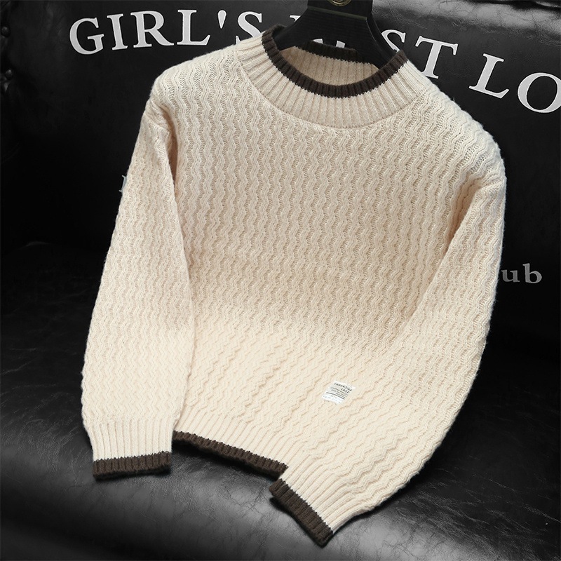 Men's Thick Knitted Sweater For Autumn Winter Fashion Warm Pullover_voghion.com