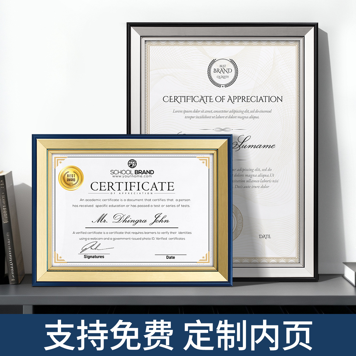 Wholesale business license photo frame original copy wooden a4…