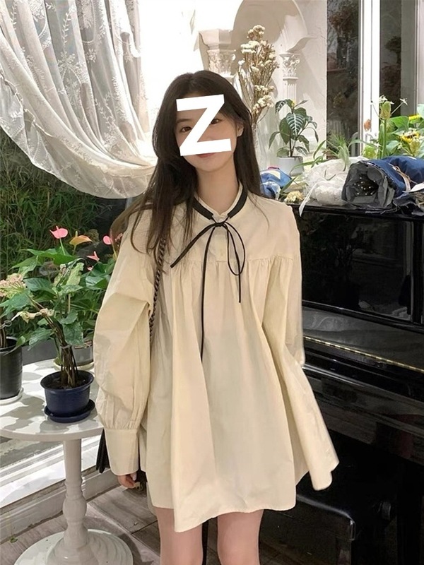 小个子衬衫娃娃连衣裙子女春秋新款法式温柔小众减龄短裙超仙内搭|undefined