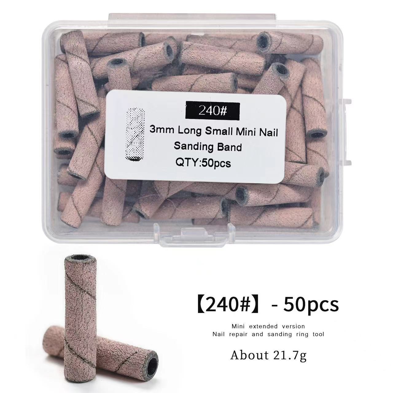 Unidad de arena de uñas de 20 mm alargada multiespecificación especial en caja y bolsa pequeña unidad de arena de uñas