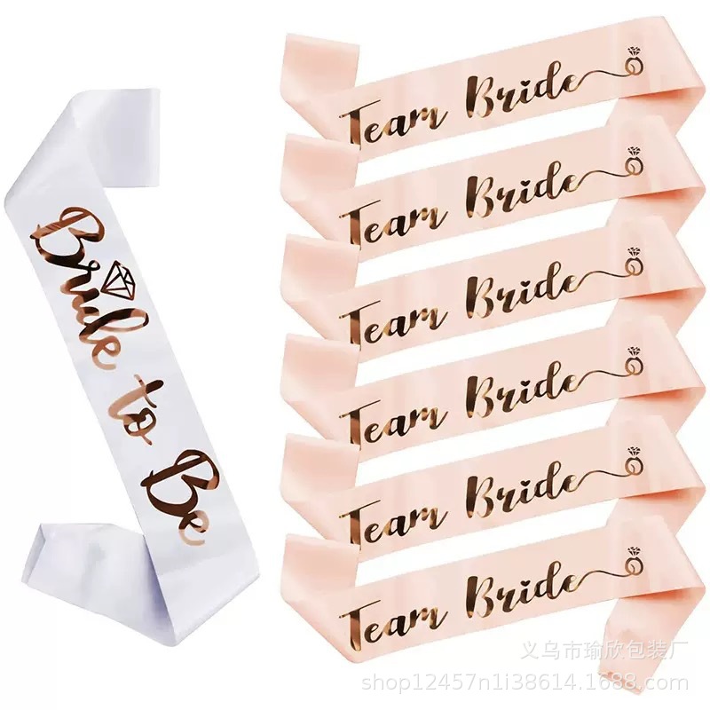 Fiesta de solteros Blanco Bride to be Bride Shoulder Band Set Team Bride Band